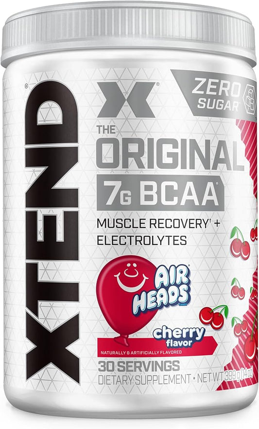 Xtend XTEND Original BCAA Powder Airheads Candy Flavor, 7g BCAA and 2.5g L-Glutamine, Sugar Free Post Workout Muscle Recovery Drink with Amino Acids for Men & Women, 30 Servings