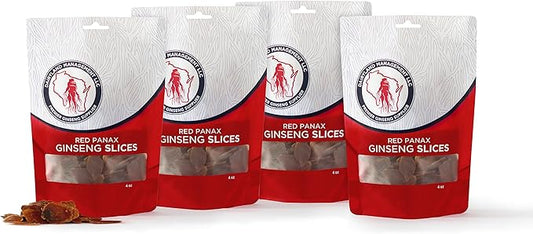 Red Panax Ginseng Slices - 16 oz Pack Korean Panax Ginseng Slices - Non-GMO, Gluten Free Red Ginseng Root Slices - Use This Herbal Supplement in Soup, Tea, Congee