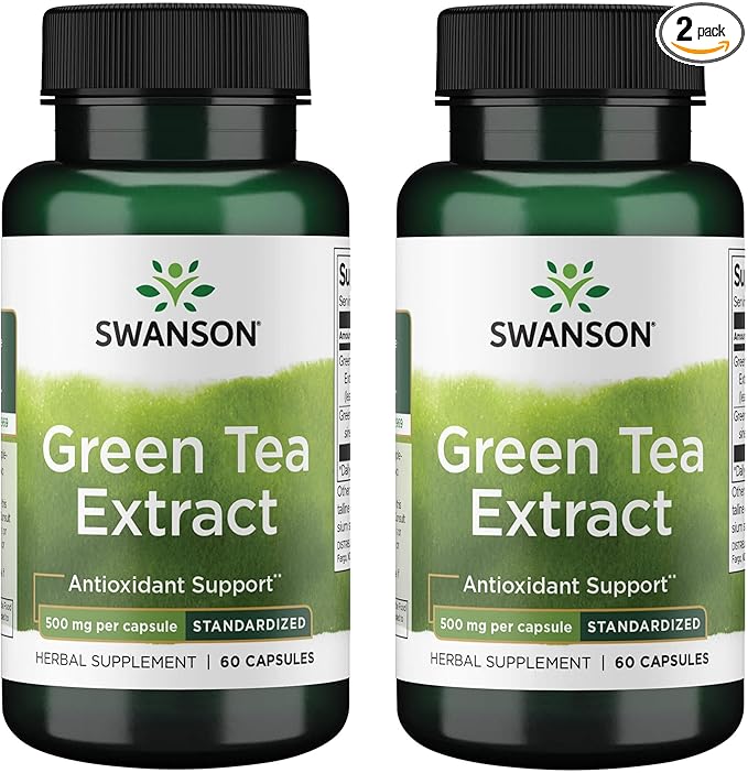Swanson Green Tea Extract 500 Milligrams 60 Capsules (2 Pack)