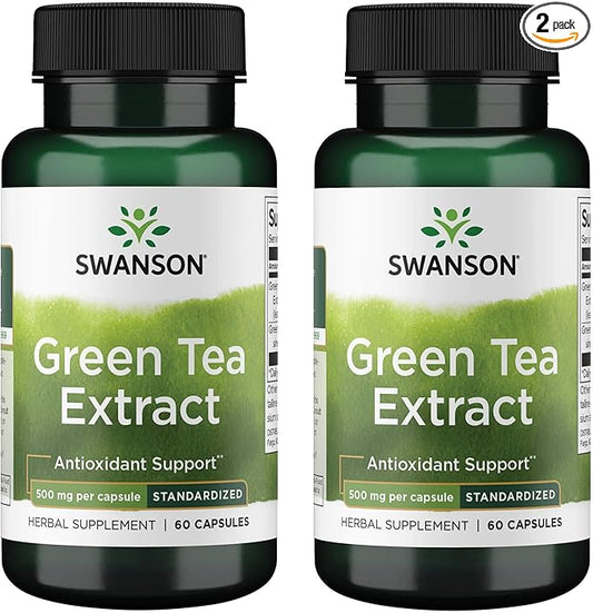 Swanson Green Tea Extract 500 Milligrams 60 Capsules (2 Pack)