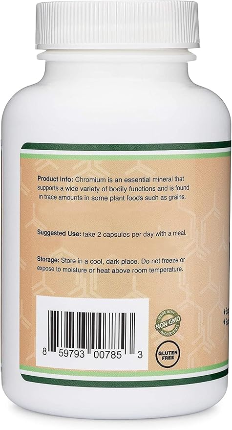 Chromium Picolinate 1000mcg for Healthy Weight Management (High Absorption and Bioavailability) (300 Vegan Safe Capsules, Non-GMO, Gluten Free) by Double Wood Supplements