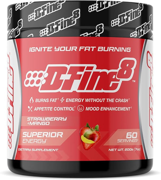 Thermogenic Pre-Workout Energy Powder & Shredding Supplement, Boost Energy Mood & Focus, Sugar Free, Contains Senactiv, Endurance, 300mg Caffeine, N-Acetyl-L-Tyrosine (Strawberry Mango)