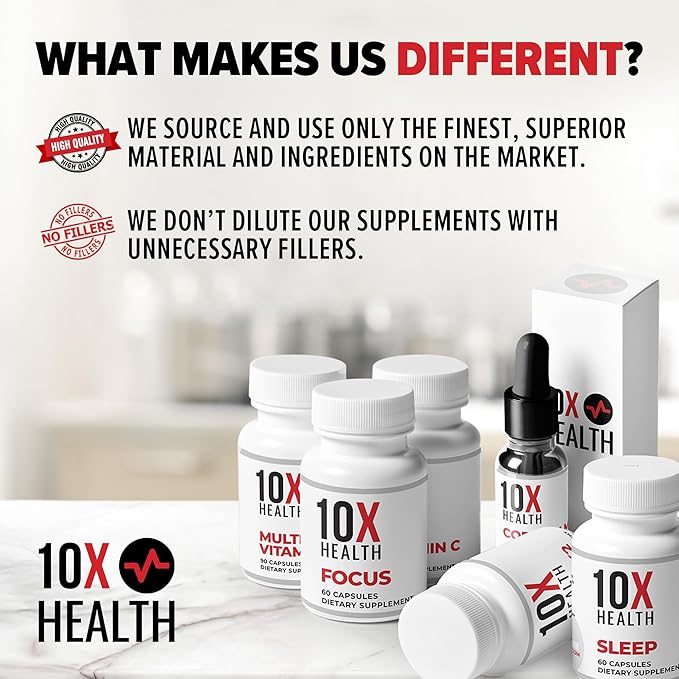 10X Health Calm GABA L-theanine Supplement Liquid Drops - 100mg L Theanine Drops & 100mg GABA Supplements to Support Nerves, Calm & Stress - Natural Flavor 2.03 Fl oz.