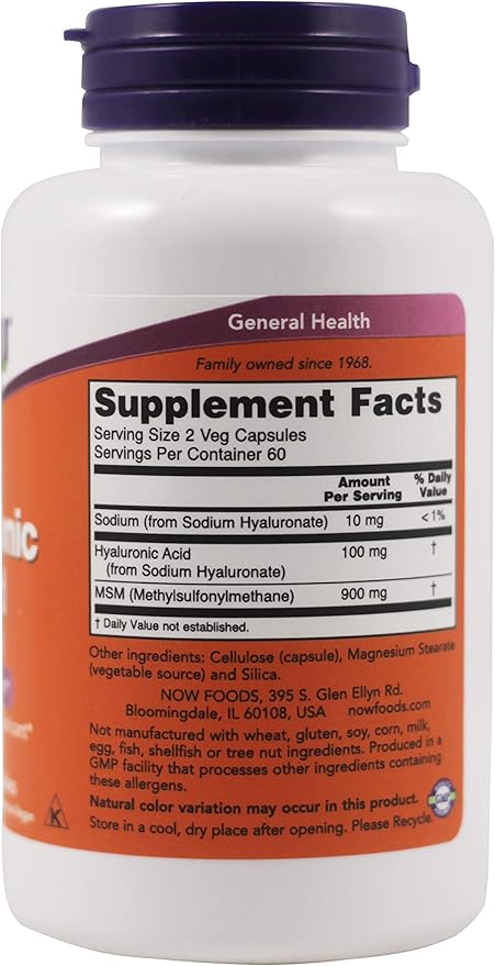 Now Foods Now Foods, (3 Pack) Hyaluronic Acid, 50mg, 120 Veg Capsules