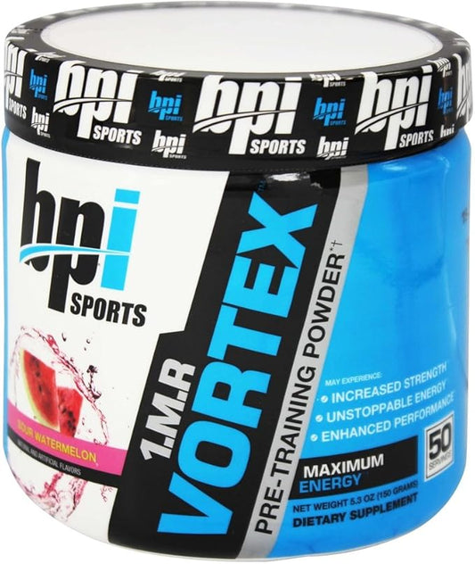 BPI Sports 1.M.R Vortex Pre-Workout Powder, High-Stim formula for men & women with glycerol, caffeine, niacin & herbal extracts, boosts energy, focus & endurance, Sour Watermelon, 50 servings