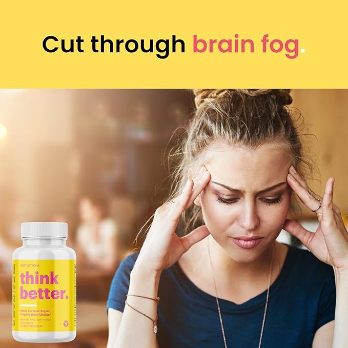 Think Better - Caffeine Free Brain Fog Supplements for Women and Men | Brain Vitamin for Memory and Focus | Natural Nootropics Focus Supplement for Focus, Energy, and Clarity
