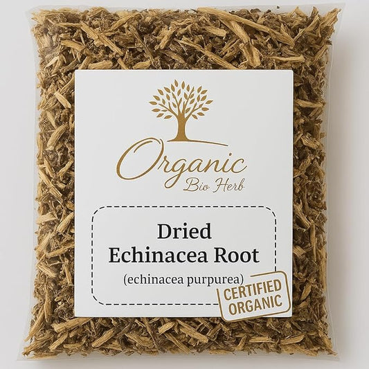 Organic Bio Herbs-Dried Echinacea Root – Echinacea Purpurea Herbal Supplement – Premium Quality, Non-GMO, Caffeine-Free, Promotes Natural Wellness (6 Oz)