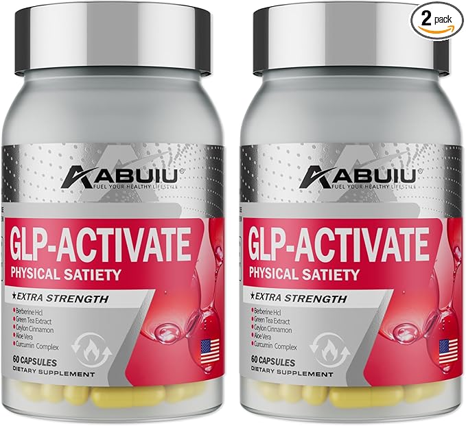 GLP-1 Supplement Support GLP Activate Weight Management & Appetite Control, Natural Metabolism Boost & Gut Health Support, with Berberine HCI, Third-Party Tested, USA-Made, 120 Capsules / 2 Packs