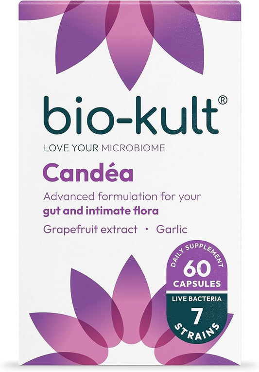Bio-Kult Candéa Probiotic, Advanced Multi-Strain Formulation for Intimate Flora with Grapefruit Extract and Garlic – 60 Capsules