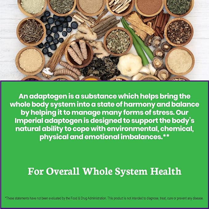 Paradise Herbs, Imperial Adaptogens, with Ashwagandha, Astragalus, Rhodiola, Proprietary Adaptogen Blend for Stress Support, Focus & Energy, 60 Vegetarian Capsules