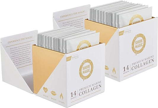 Premium Marine Collagen Powder with Type I II III and IV Hydrolyzed Peptides for Women Men, Sourced from Wild Fish Certified Kosher Unflavored - 28 Stir & Go Sachets, 10g Each