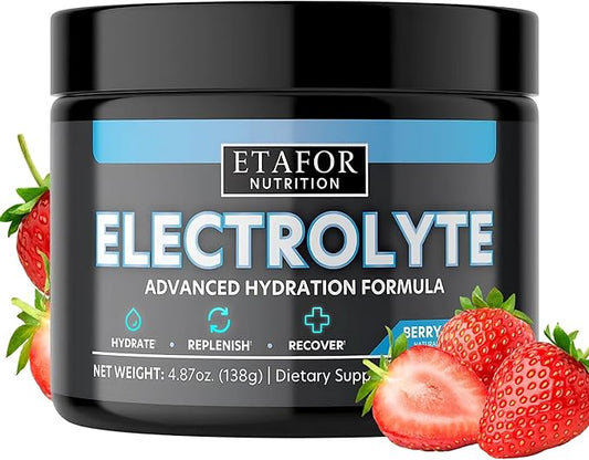 Electrolytes Powder - Electrolyte Drinks for Hydration, Vitality, Immunity and Endurance - Hydration Powder with Vitamins, Calcium, Magnesium, Manganese and Zinc - Hydrating Drinks 30 Servings