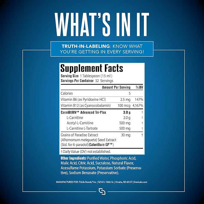 Censor NDS Nutrition Fat Loss-Body Toner with CLA (90 Softgels) & Siren Labs L-Carnitine Elite Burn Fat Loss Support Strawberry Blast 3000 mg (32 Servings)