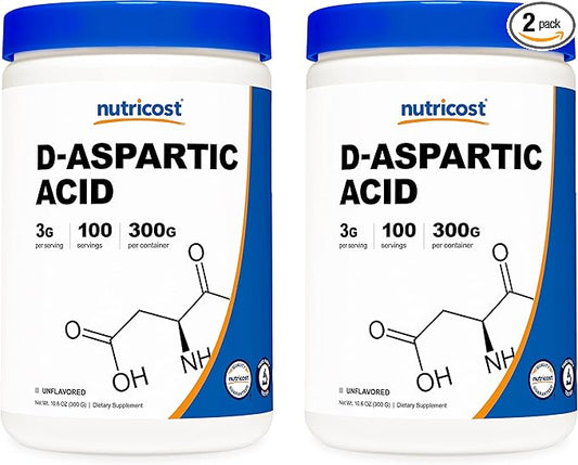 Nutricost D-Aspartic Acid (DAA) Powder (2 Pack) - Pure D Aspartic Acid 300G
