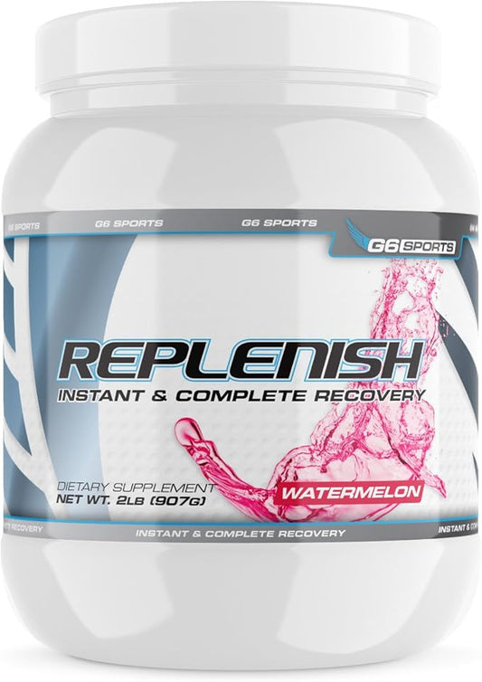 Nutrition Replenish Instant & Complete Recovery (Post Workout Formula, 11g of BCAAs & EAAs, 20g Whey Protein, 1000mg Creatine MagnaPower, Zero Refined Sugars) – 2lb Jar – Watermelon