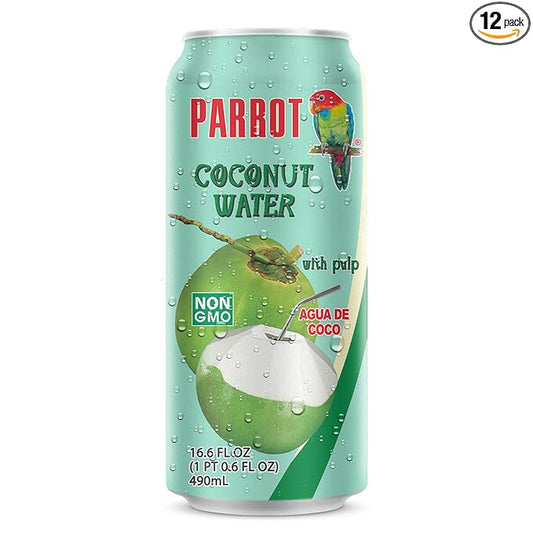 Parrot Brand Coconut Water with Pulp 16.6 fl. oz.(Pack of 12)