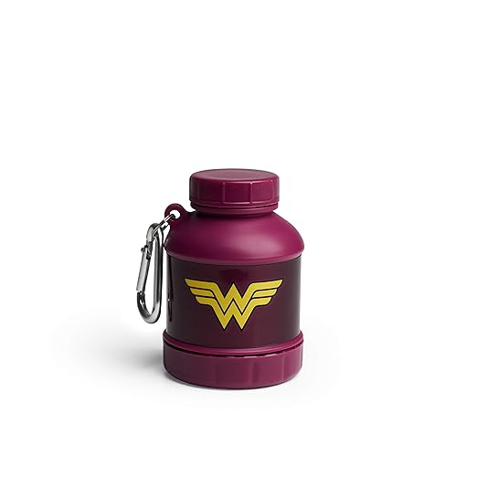 Smartshake Justice League Protein Powder Storage Container 50g Protein Shaker Bottle Funnel 110ml BPA Free Wonder Woman Gifts DC Comics Protein Shakes Bottle Storage for Women