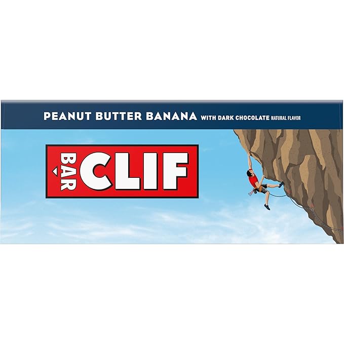 CLIF BAR - Peanut Butter Banana with Dark Chocolate Flavor - Made with Organic Oats - Energy Bars - Non-GMO - Plant Based Protein Bars (10 Pack)