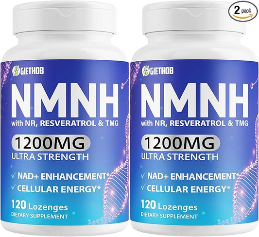 Sublingual NMNH (Dihydronicotinamide Mononucleotide), NMN Supplement Alternative, NAD Supplements for Women Men, with Resveratrol, NR & TMG, 2 Pack