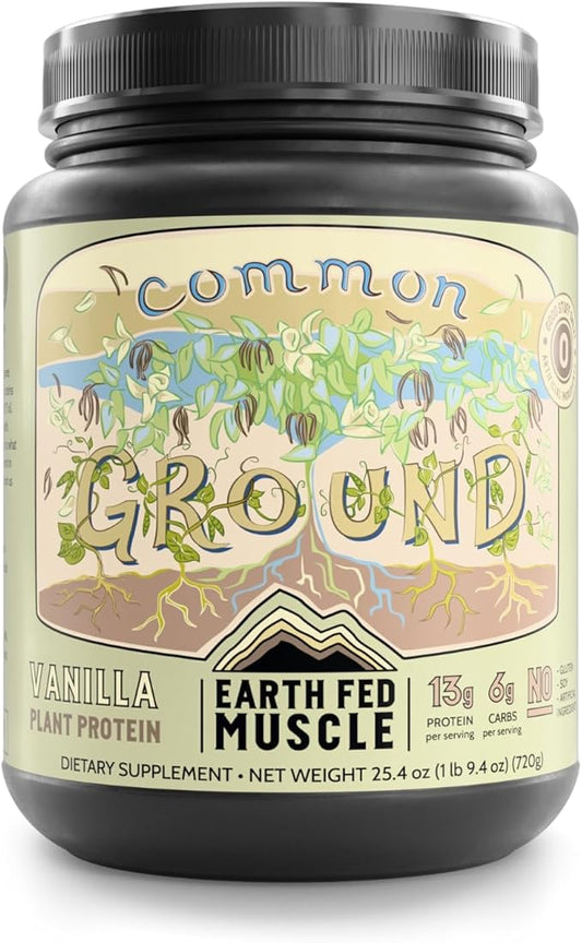 Earth Fed Muscle Common Ground Vanilla Vegan Protein - Soy Free, Gluten Free, 30 Servings