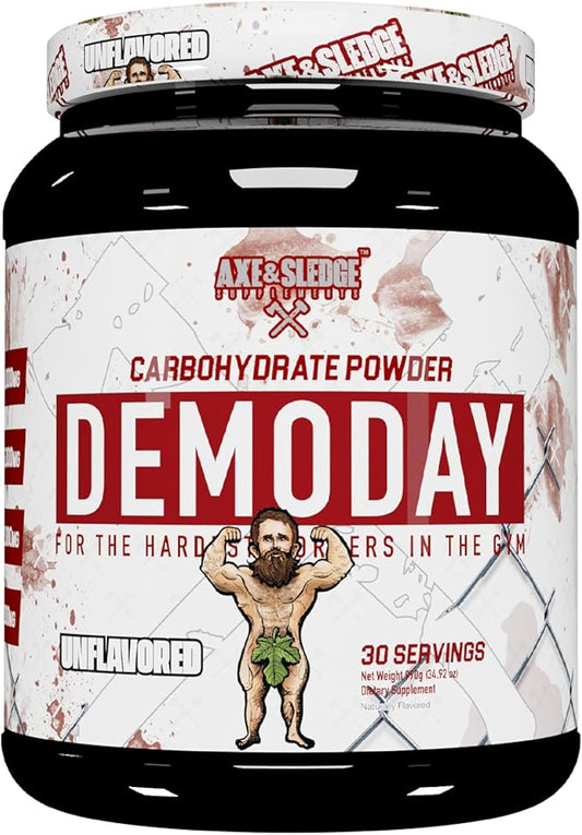 Axe & Sledge Supplements Demo Day Intra-Workout Carbohydrate Powder with Cluster Dextrin, Carb10, Hydromax, & Palatinose, Enhances Performance and Pumps, 30 Servings (Unflavored)