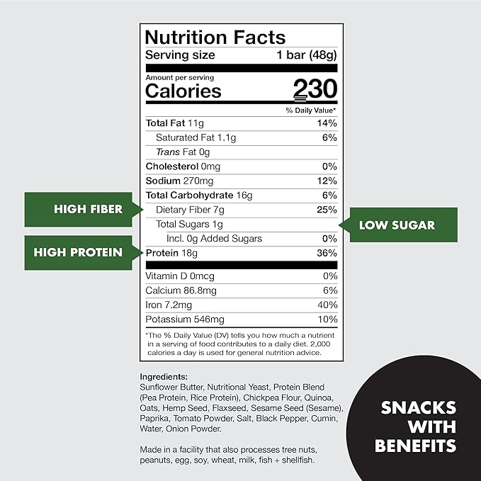 Super Team Savory + Crispy Protein Bars - Zesty BBQ - 12-Count Snack Bars - High Protein (18g), High Fiber (7g), Low Sugar (1g) - Gluten Free, Nut Free, Soy Free, Vegan Plant Based Meal Replacement