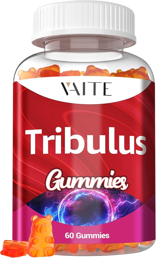 Tribulus Terrestris Gummies 1000 mg – 60 Chewable Gummies – Vegan, Sugar-Free, Gluten-Free, Non-GMO – Plant-Based Daily Formula – No Water Needed – Easy-to-Take Supplement Format