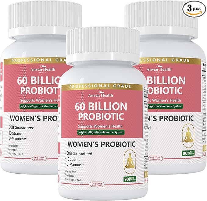 Probiotics for Women Digestive Health - 60 Billion Vaginal Probiotic & Organic Prebiotics with Cranberry Extract & D-Mannose for Gut, Digestive, Urinary, Immune Health丨270 Veggie Caps