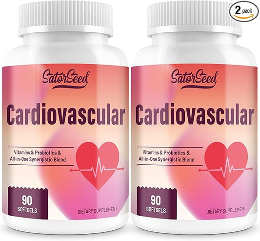 Cardiovascular Supplement 3000MG Multi-Vitamins, Probiotics, Omega-3 & CoQ10 Synergistic Blend for Adults (2 Bottle)