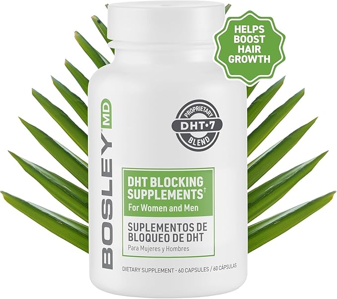 DHT Blocking Supplements – DHT·7 Blend with Saw Palmetto, Kelp, Reishi Mushroom, Green Tea, Nettle Leaf, Dandelion Root & Pygeum Bark – Promotes Thicker, Fuller Hair for Men & Women – 60 Capsules