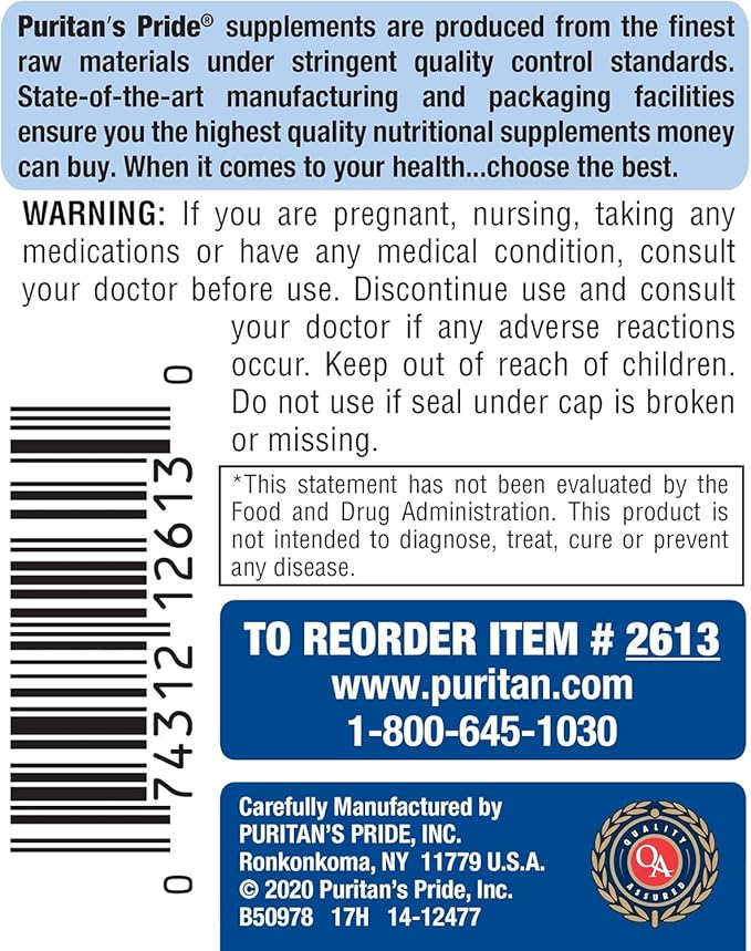 Puritan's Pride Daily Probiotic Acidophilus, 100 Million Live Cultures, Dietary Supplement for Digestive, Gut, and Immune Health, Soy, Sodium, and Gluten Free, 8 Month Supply, 250 Tablets