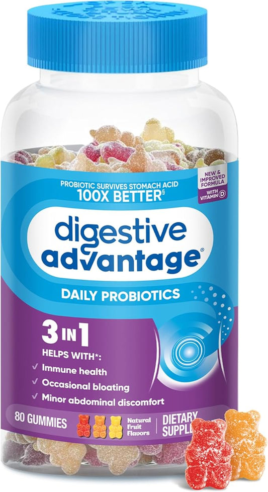 Digestive Advantage Probiotics - Daily Probiotic Gummies, 80 Count (ASA-117)