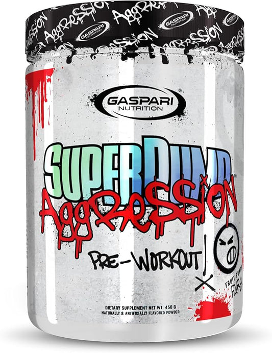 Gaspari Nutrition SuperPump Aggression Pre-Workout: Energy, Focus, Endurance and Recovery, with Creatine and Caffeine (25 Servings, Fruit Punch Fury)