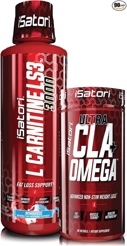 iSatori L-Carnitine LS3 Bombsicle 3000mg (32 Servings) & iSatori Ultra CLA (90 Softgels)