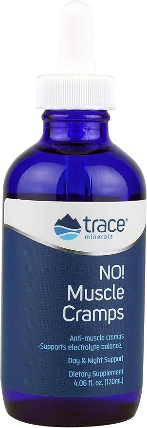 Trace Minerals NO! Muscle Cramps - Supports Dehydration & Aids Against Muscle Cramps - Electrolyte Support to Aid Endurance - Liquid Supplement with Magnesium & Potassium - 4.06 fl oz (60 Servings)