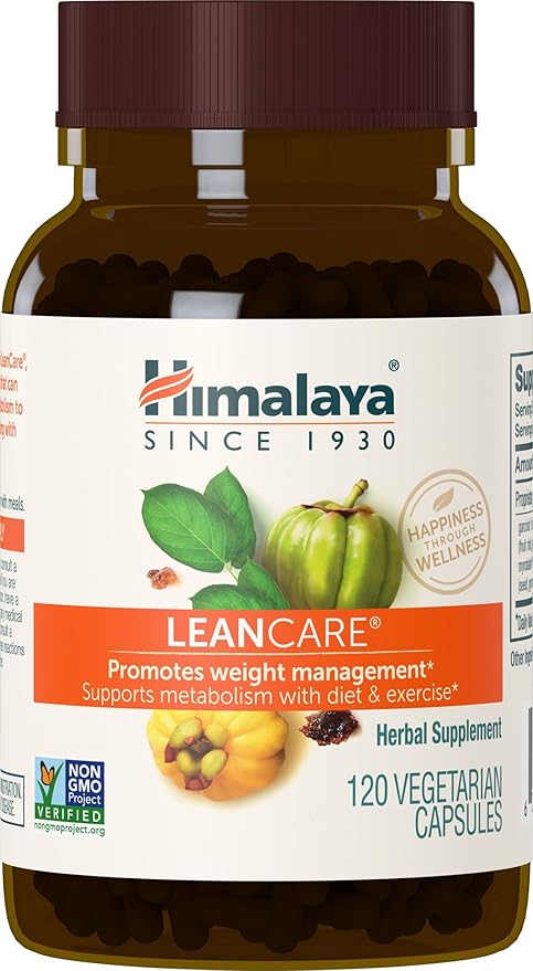 Himalaya LeanCare Herbal Supplement for Weight Support, Promotes Healthy Body Weight and Metabolism, Garcinia, Gymnema, Guggul, Non-GMO, Vegan, 600 mg, 120 Vegetarian Capsules, 30 Day Supply