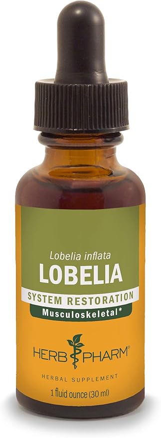 Herb Pharm Certified Organic Lobelia Liquid Extract for Musculoskeletal System Support - 1 Ounce (DLOBEL01)
