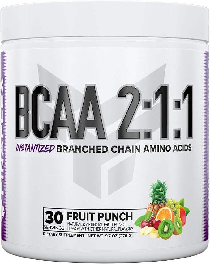 FINAFLEX Pure BCAA 2:1:1, Fruit Punch - 9.7 oz - Promotes Strength, Recovery & Performance - with 2:1:1 Ratio of Leucine, Isoleucine & Valine + Vitamin C - 30 Servings