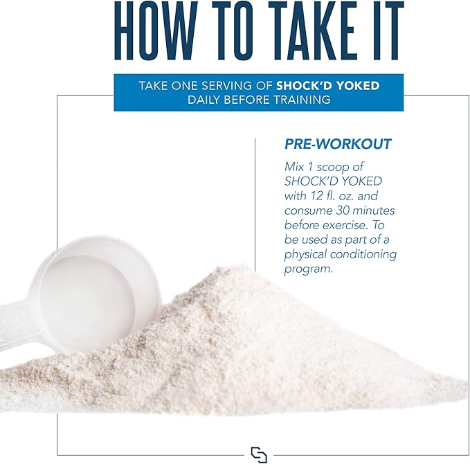Siren Labs Shock’D Yoked High Stim Pre-Workout – Caffeine, Taurine, Citrulline Malate, Agmatine, Betaine Anhydrous–High Energy & Powerful Muscle Pumps-Nitric Oxide–Flex on The Beach (30 Servings)