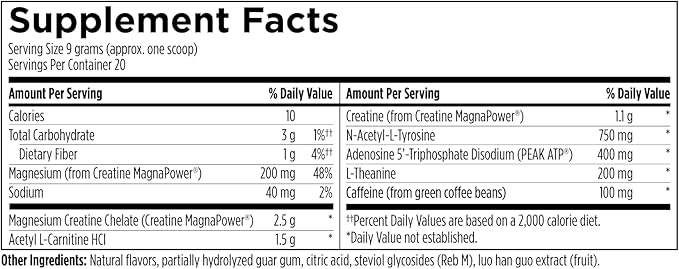 Workout Complex - NSF Certified for Sport Pre Workout Powder - L-tyrosine, Acetyl L-Carnitine, Creatine & Caffeine to Support Workout Recovery, Energy and Focus (6.3 oz)