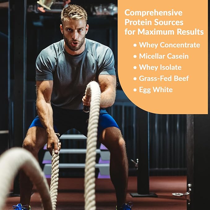 Granite Nutrition Protein Powder - Premium 5-Source Blend (Whey, Casein, Egg, Grass-Fed Beef) for Lean Muscle and Recovery - Peanut Butter Flavor, 30 Servings