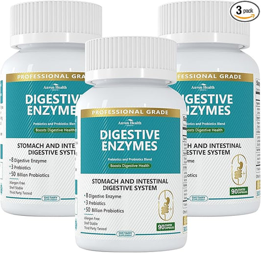 Digestive Enzymes with Probiotics & Prebiotics for Women Men – Probiotic Multi Enzyme for Digestive Health, Constipation, Gas, Bloating Relief & Gut Support | 90 Capsules