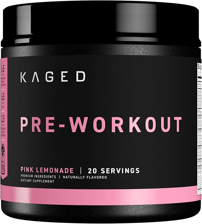 Kaged Original Pre Workout Powder Pink Lemonade Pre-Kaged Formulated with Creatine, Beta Alanine, Pure Caffeine 20 Servings