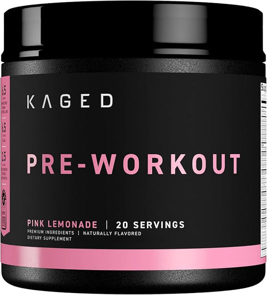 Kaged Original Pre Workout Powder Pink Lemonade Pre-Kaged Formulated with Creatine, Beta Alanine, Pure Caffeine 20 Servings