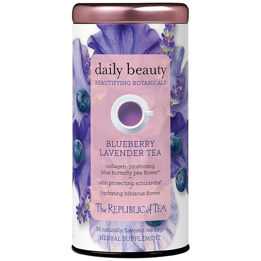 The Republic of Tea Beautifying Botanicals® Daily Beauty Blueberry Lavender Herbal Tea Bags(36 count)