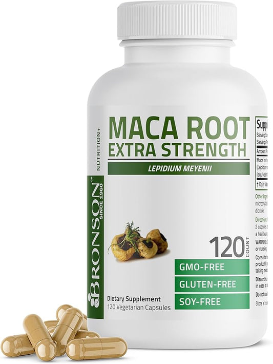 Bronson Maca Root Extra Lepidium Meyenii, Non-GMO, 120 Vegetarian Capsules