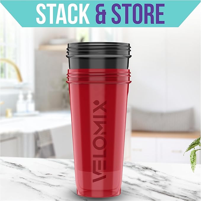 -2 Pack- 28 oz Protein Shaker Bottles for Protein Mixes - 2x Wire Whisk | Leak Proof Shaker Cups for Protein Shakes | Protein Shaker Bottle Pack | Shakers for Protein Shakes - Black&Red