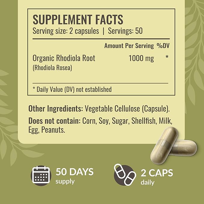 HERBAMAMA Rhodiola Rosea and Ashwagandha Kit - Bundle of 1000 mg Rhodiola Rosea Capsules &1500 mg Ashwagandha Root Capsules - Vegan, Non-GMO, Gelatin-Free - 2 Pack