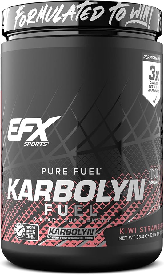 EFX Sports Karbolyn Fuel | Fast-Absorbing Carbohydrate Powder | Carb Load, Sustained Energy, Quick Recovery | Stimulant Free | 18 Servings (Kiwi Strawberry)
