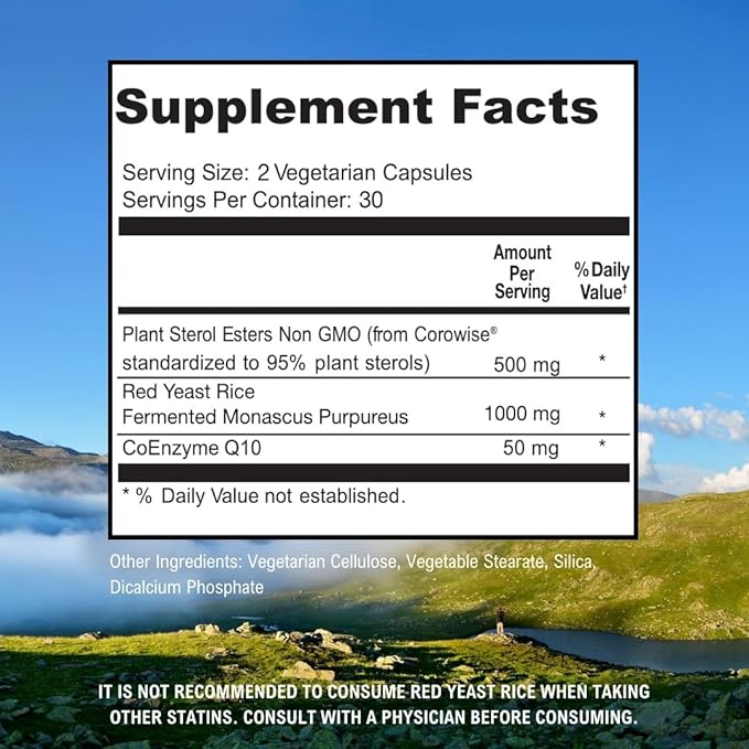 ScimeraMD® CardiovascularMD Red Yeast Rice Supplement with Phytosterol Ester and CoQ10 for Heart Health and Cholesterol Support, 60 CT